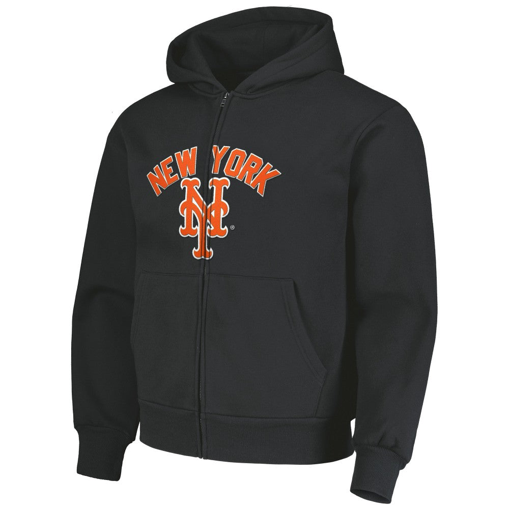 Black New York Mets PLEASURES Opening Day Full-Zip Hoodie