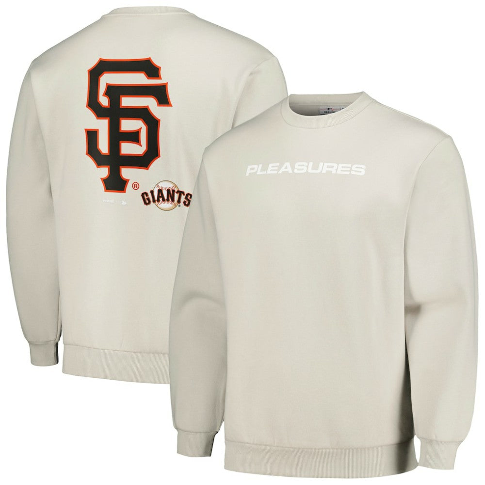 Gray San Francisco Giants PLEASURES Ballpark Pullover Sweatshirt
