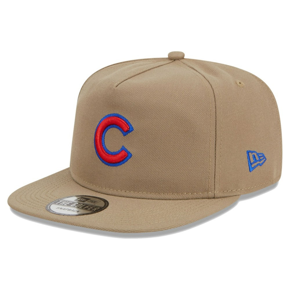 Khaki Chicago Cubs New Era Golfer Adjustable Hat
