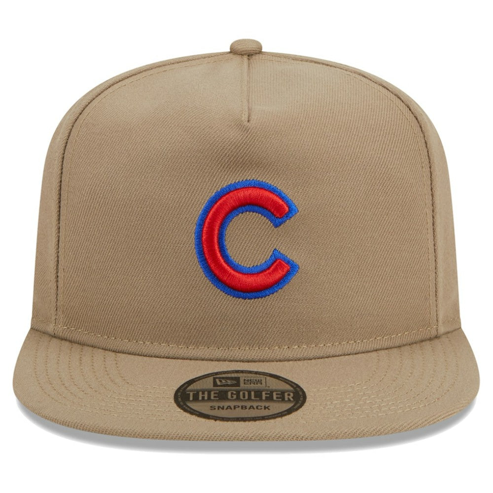 Khaki Chicago Cubs New Era Golfer Adjustable Hat