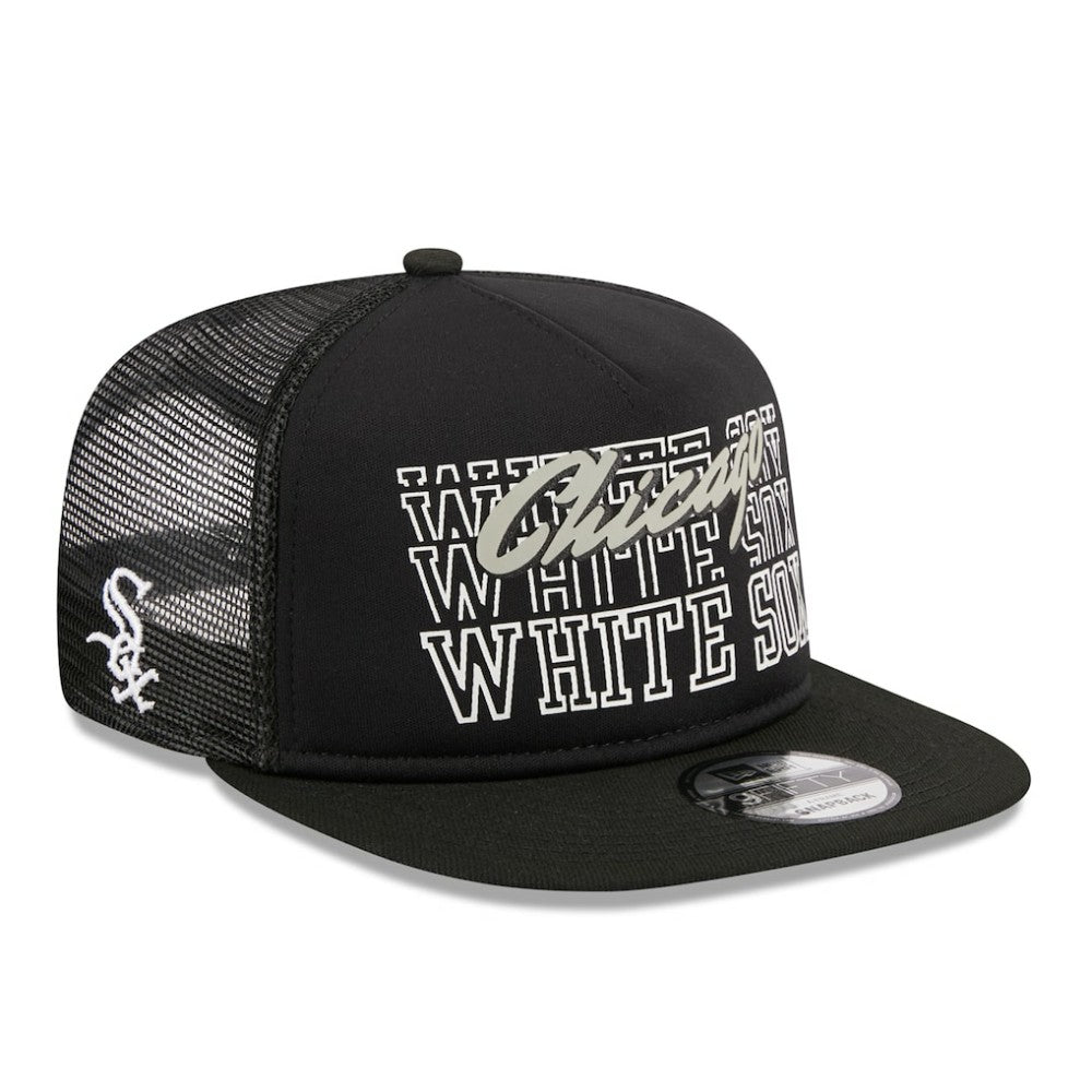 Black Chicago White Sox New Era  Street Team A-Frame Trucker 9FIFTY Snapback Hat