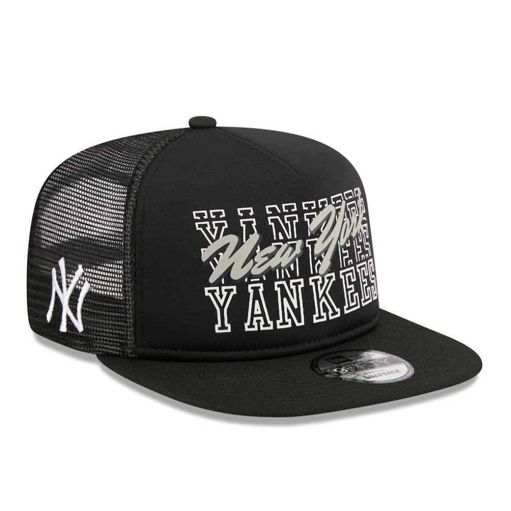 Black New York Yankees New Era  Street Team A-Frame Trucker 9FIFTY Snapback Hat
