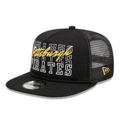 Black Pittsburgh Pirates New Era  Street Team A-Frame Trucker 9FIFTY Snapback Hat