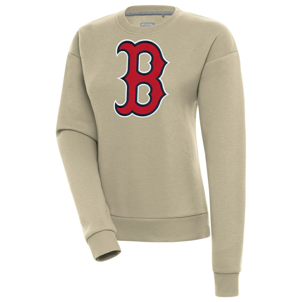 Khaki Boston Red Sox Antigua Women's Victory Pullover Sweatshirt
