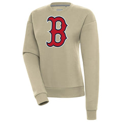 Khaki Boston Red Sox Antigua Women's Victory Pullover Sweatshirt