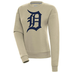 Khaki Detroit Tigers Antigua Women's Victory Pullover Sweatshirt