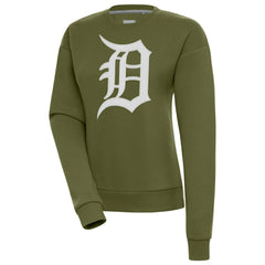 Olive Detroit Tigers Antigua Women's Victory Pullover Sweatshirt