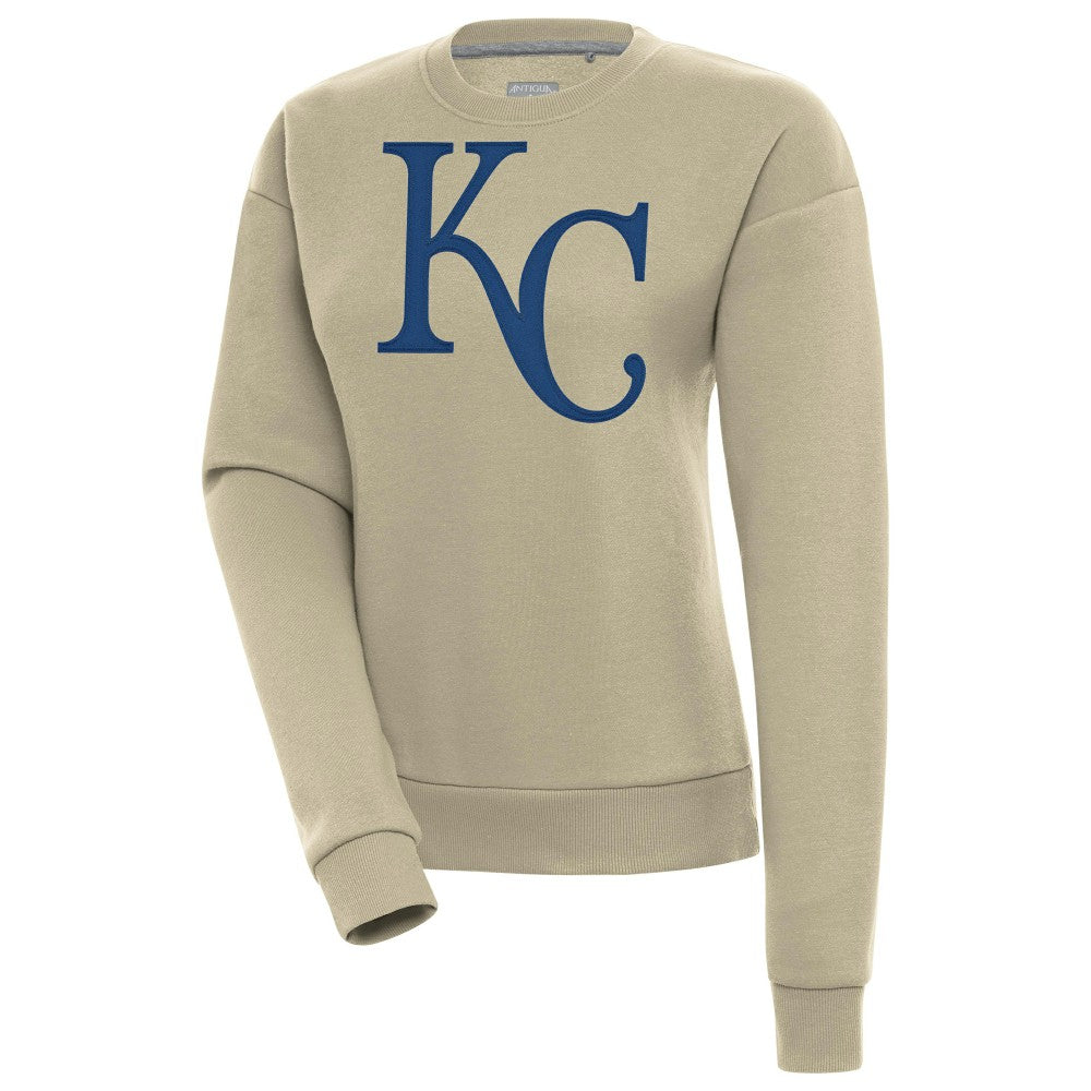 Khaki Kansas City Royals Antigua Women's Victory Pullover Sweatshirt