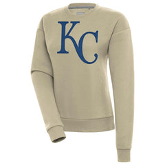 Khaki Kansas City Royals Antigua Women's Victory Pullover Sweatshirt
