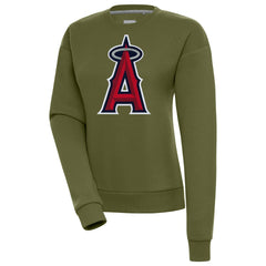 Olive Los Angeles Angels Antigua Women's Victory Pullover Sweatshirt