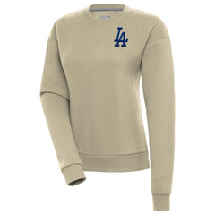 Khaki Los Angeles Dodgers Antigua Women's Victory Pullover Sweatshirt