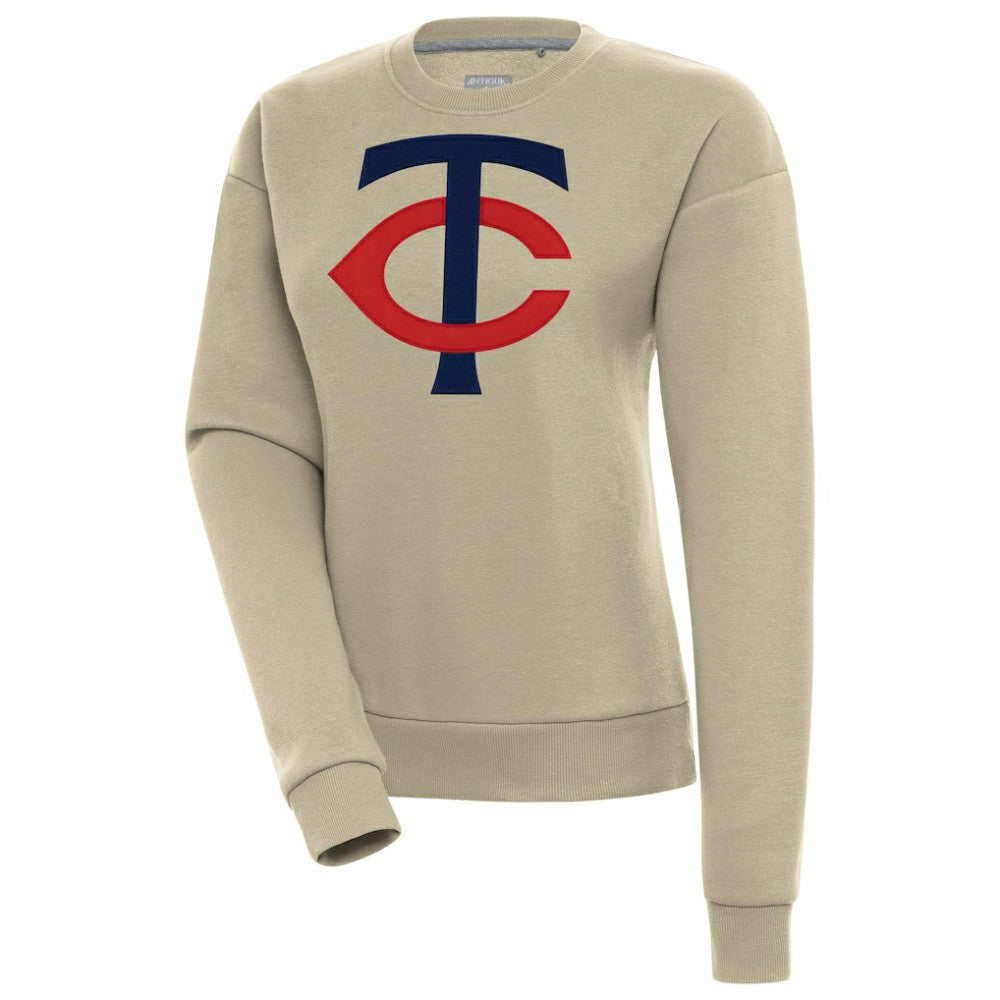 Khaki Minnesota Twins Antigua Women's Victory Pullover Sweatshirt