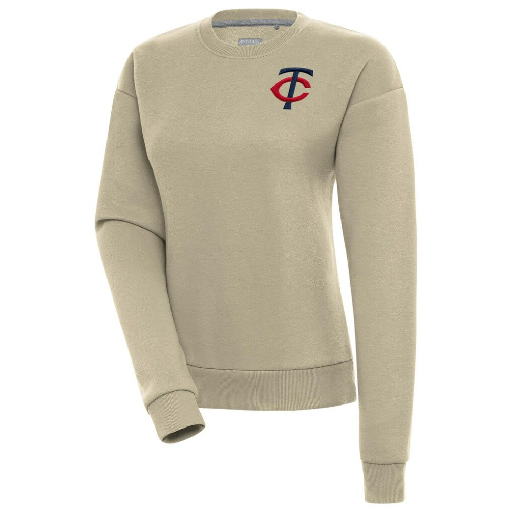 Khaki Minnesota Twins Antigua Women's Victory Pullover Sweatshirt