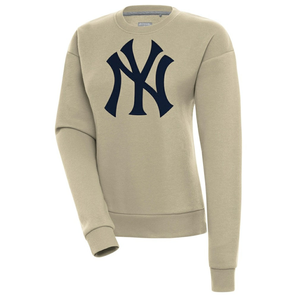 Khaki New York Yankees Antigua Women's Victory Pullover Sweatshirt