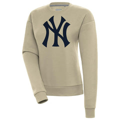 Khaki New York Yankees Antigua Women's Victory Pullover Sweatshirt