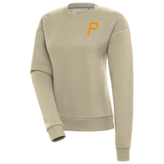 Khaki Pittsburgh Pirates Antigua Women's Victory Pullover Sweatshirt
