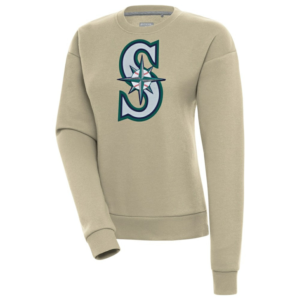 Khaki Seattle Mariners Antigua Women's Victory Pullover Sweatshirt