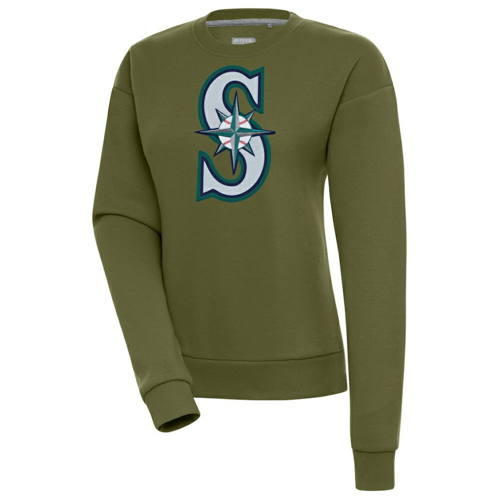 Olive Seattle Mariners Antigua Women's Victory Pullover Sweatshirt