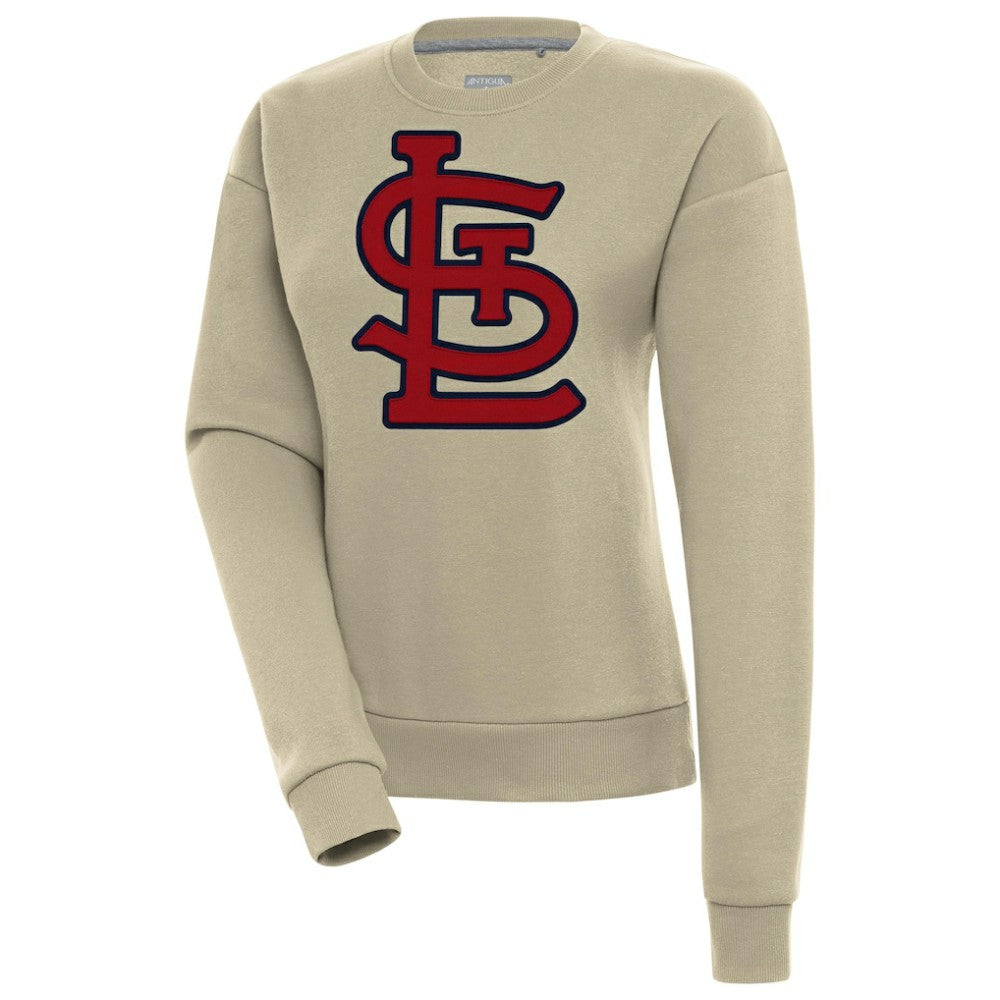 Khaki St. Louis Cardinals Antigua Women's Victory Pullover Sweatshirt