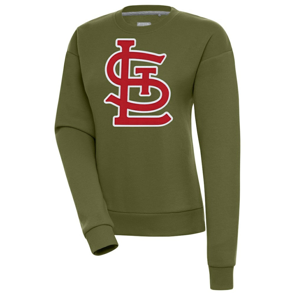 Olive St. Louis Cardinals Antigua Women's Victory Pullover Sweatshirt