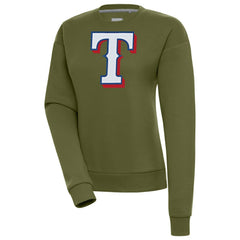 Olive Texas Rangers Antigua Women's Victory Pullover Sweatshirt