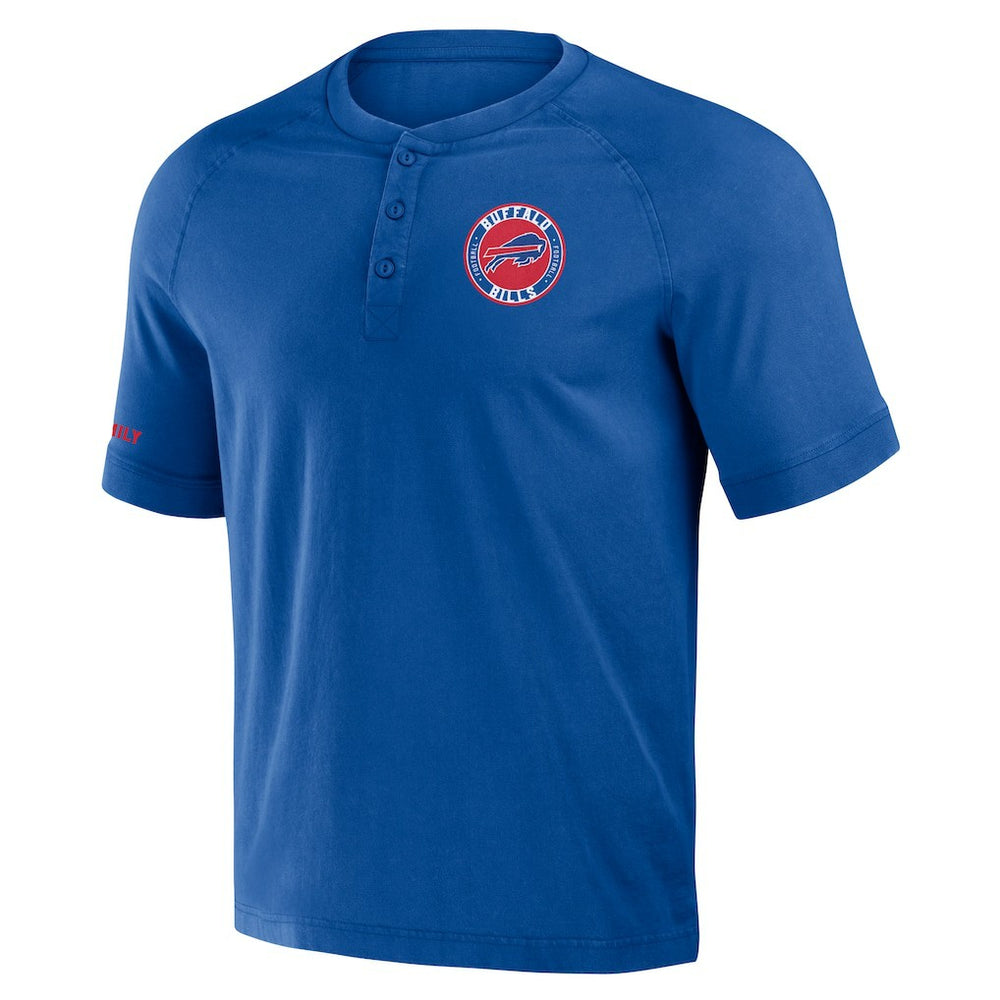 NFL x Darius Rucker Collection Washed Raglan Henley T-Shirt - Buffalo Bills T-shirts