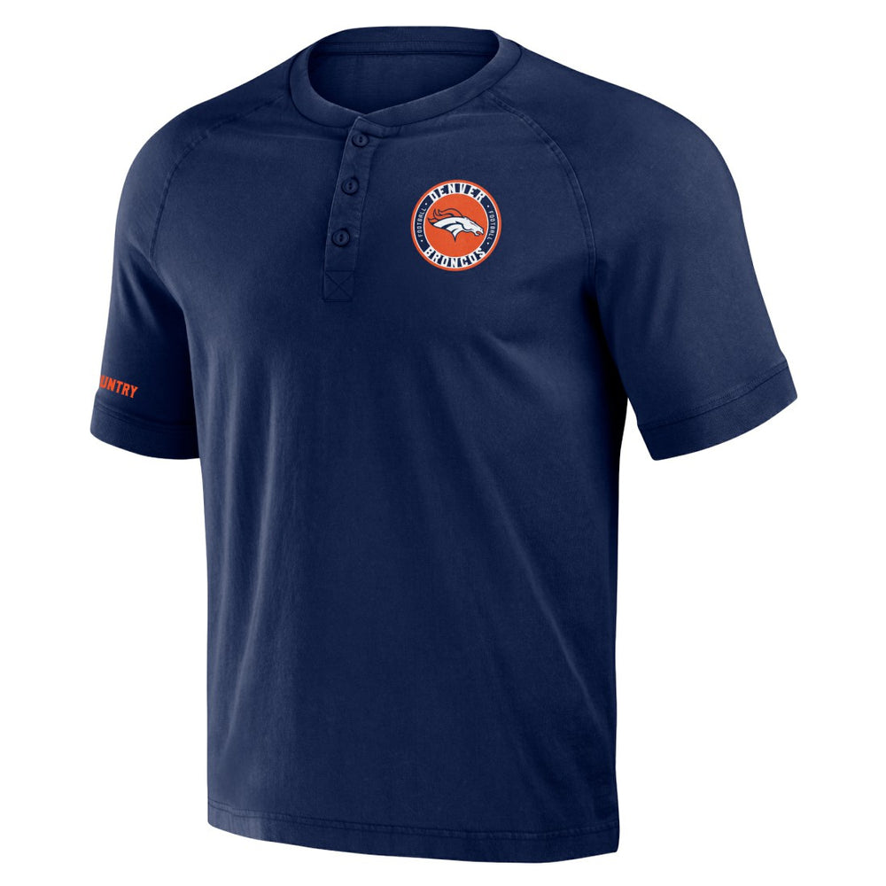 NFL x Darius Rucker Collection Washed Raglan Henley T-Shirt - Denver Broncos T-shirts