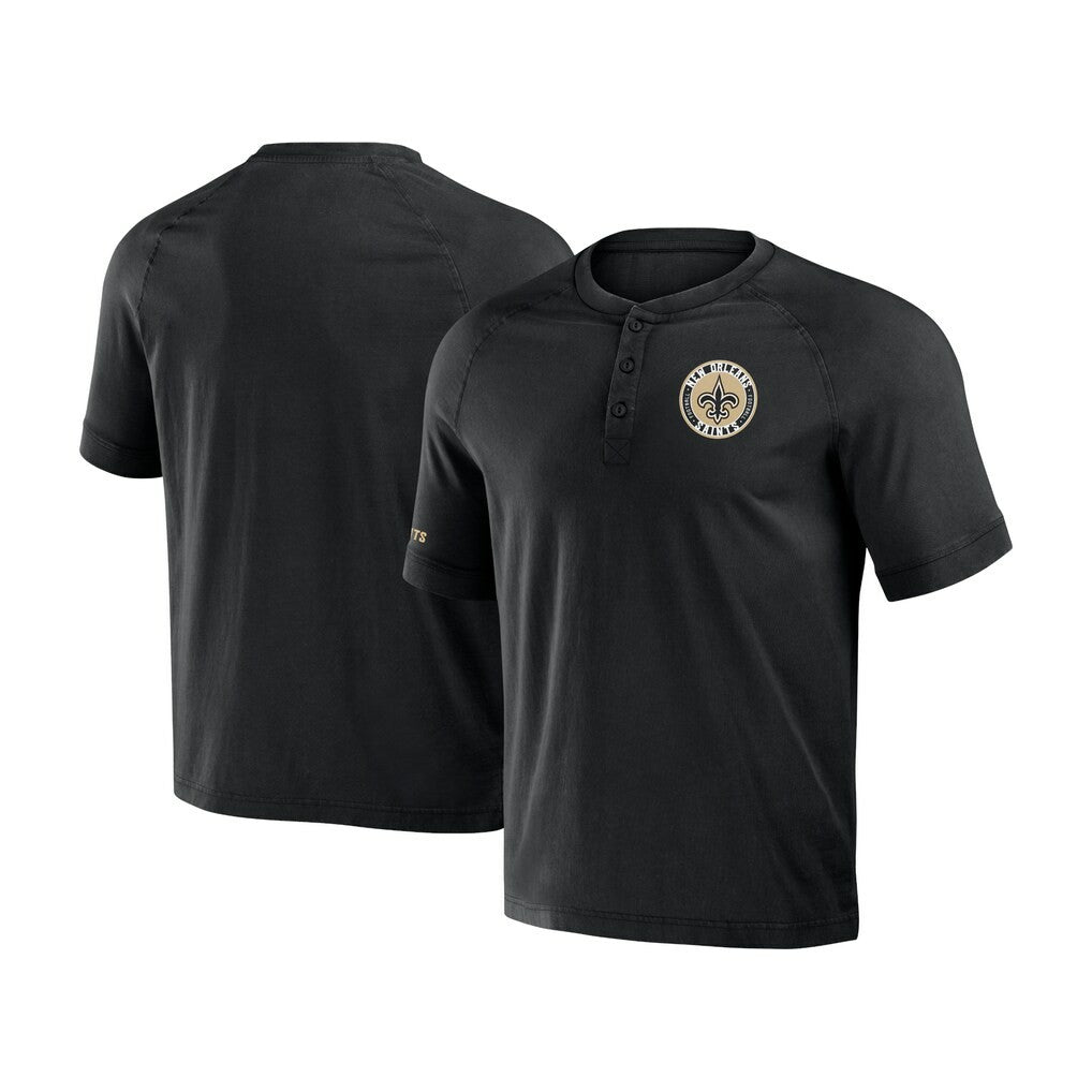 NFL x Darius Rucker Collection Washed Raglan Henley T-Shirt - New Orleans Saints T-shirts