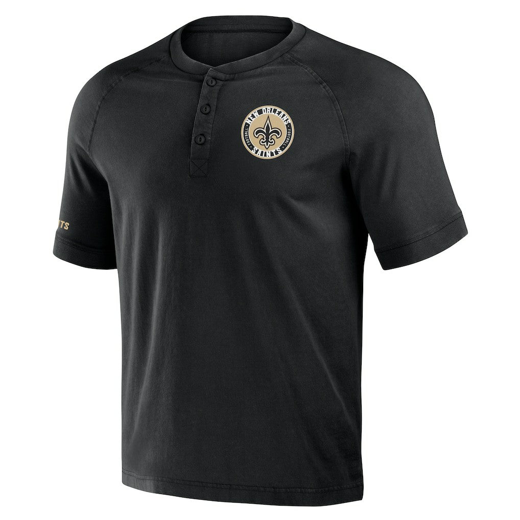 NFL x Darius Rucker Collection Washed Raglan Henley T-Shirt - New Orleans Saints T-shirts