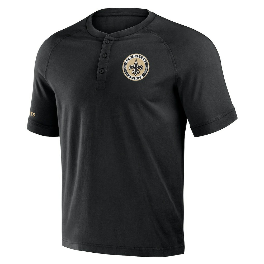 NFL x Darius Rucker Collection Washed Raglan Henley T-Shirt - New Orleans Saints T-shirts