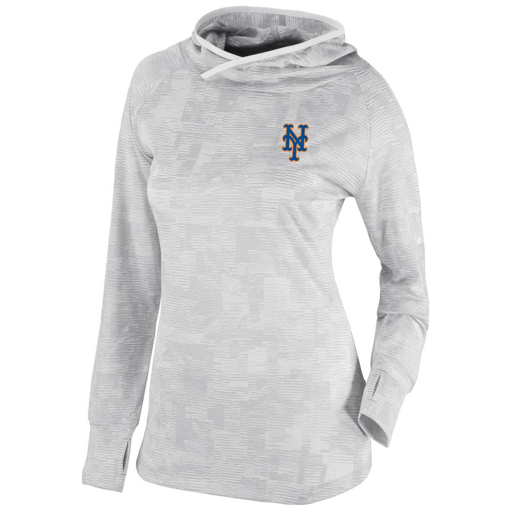 White New York Mets Columbia Women's Omni-Wick Sunday Ball Pullover Hoodie