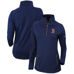 Navy Boston Red Sox Columbia Women's Omni-Wick Outward Nine Quarter-Zip Pullover Top