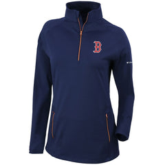 Navy Boston Red Sox Columbia Women's Omni-Wick Outward Nine Quarter-Zip Pullover Top