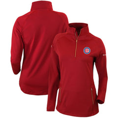 Red Chicago Cubs Columbia Women's Omni-Wick Outward Nine Quarter-Zip Pullover Top