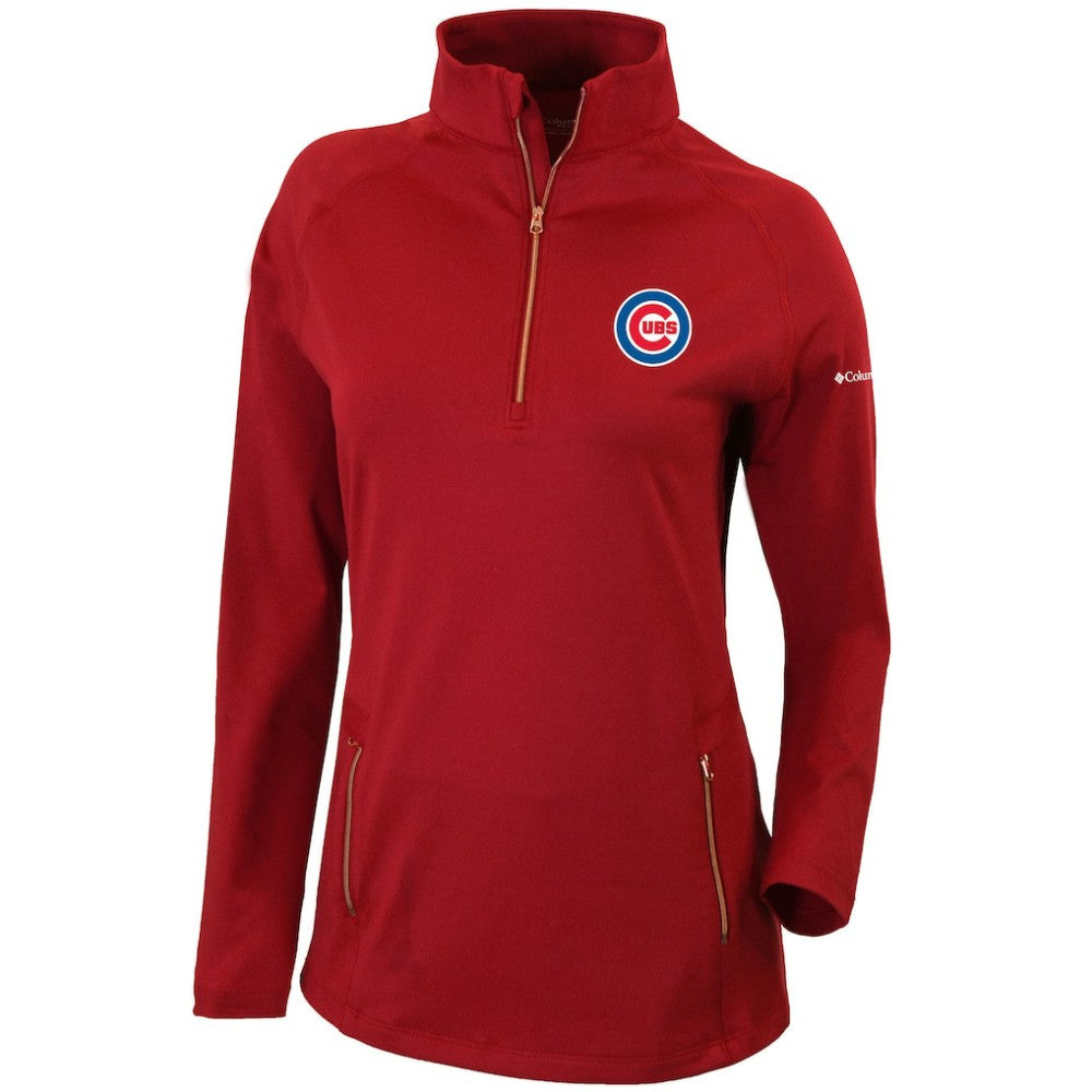 Red Chicago Cubs Columbia Women's Omni-Wick Outward Nine Quarter-Zip Pullover Top