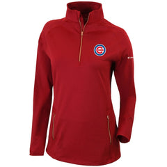 Red Chicago Cubs Columbia Women's Omni-Wick Outward Nine Quarter-Zip Pullover Top