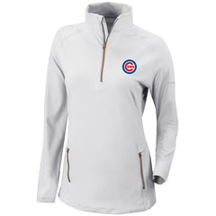 White Chicago Cubs Columbia Women's Omni-Wick Outward Nine Quarter-Zip Pullover Top