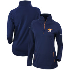 Navy Houston Astros Columbia Women's Omni-Wick Outward Nine Quarter-Zip Pullover Top
