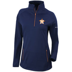 Navy Houston Astros Columbia Women's Omni-Wick Outward Nine Quarter-Zip Pullover Top