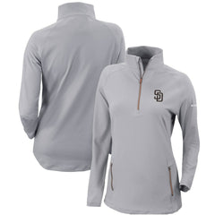 Gray San Diego Padres Columbia Women's Omni-Wick Outward Nine Quarter-Zip Pullover Top