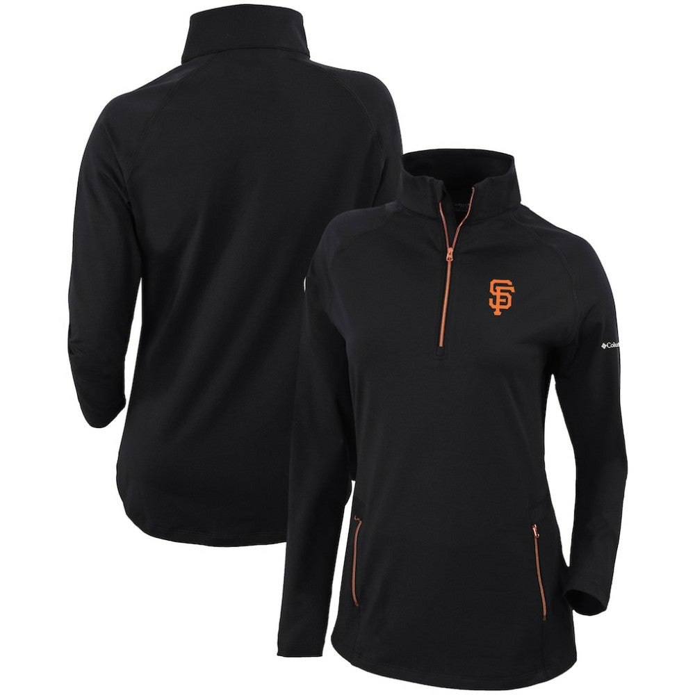 Black San Francisco Giants Columbia Women's Omni-Wick Outward Nine Quarter-Zip Pullover Top
