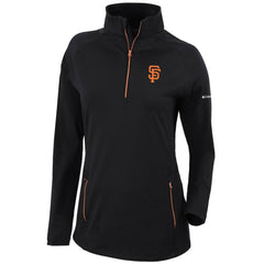 Black San Francisco Giants Columbia Women's Omni-Wick Outward Nine Quarter-Zip Pullover Top