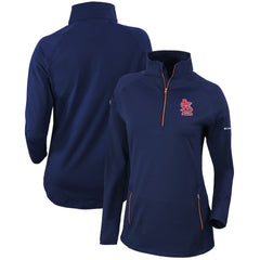Navy St. Louis Cardinals Columbia Women's Omni-Wick Outward Nine Quarter-Zip Pullover Top