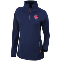 Navy St. Louis Cardinals Columbia Women's Omni-Wick Outward Nine Quarter-Zip Pullover Top