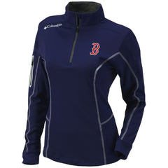 Navy Boston Red Sox Columbia Women's Omni-Wick Shotgun Quarter-Zip Pullover Top