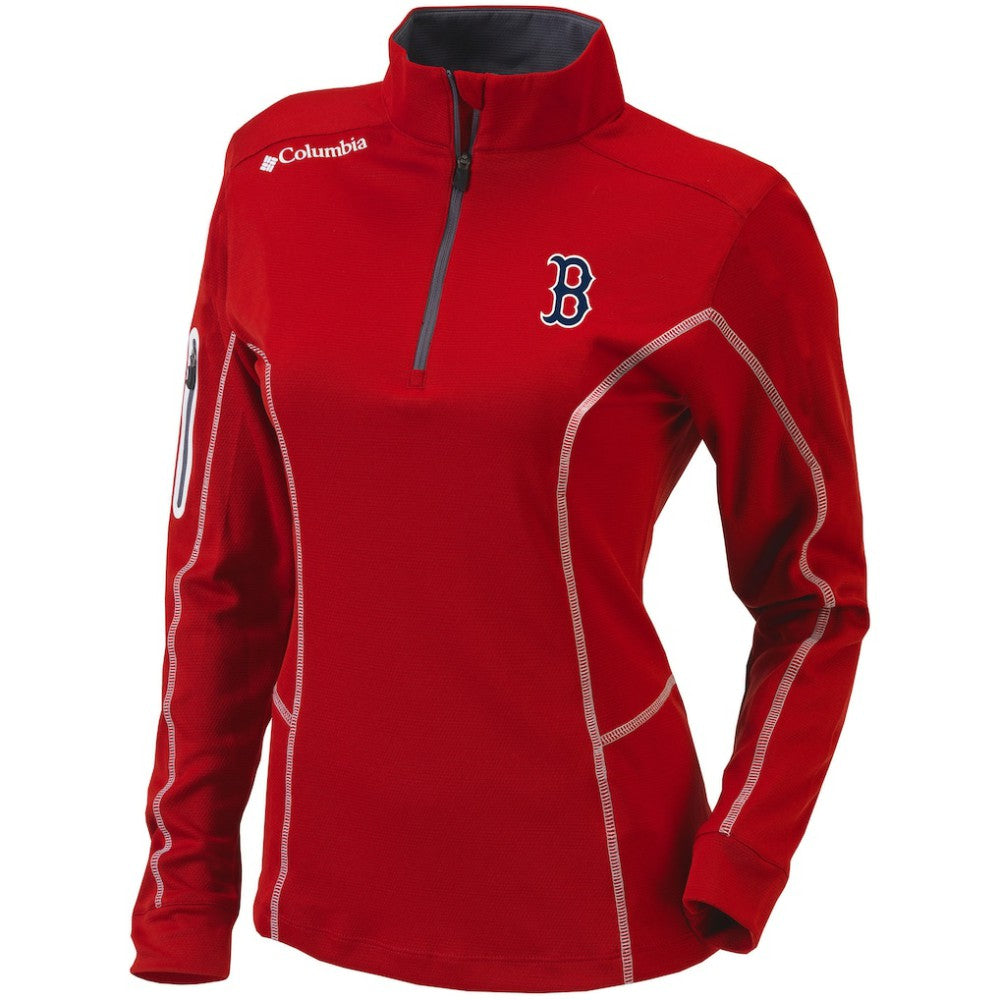Red Boston Red Sox Columbia Women's Omni-Wick Shotgun Quarter-Zip Pullover Top