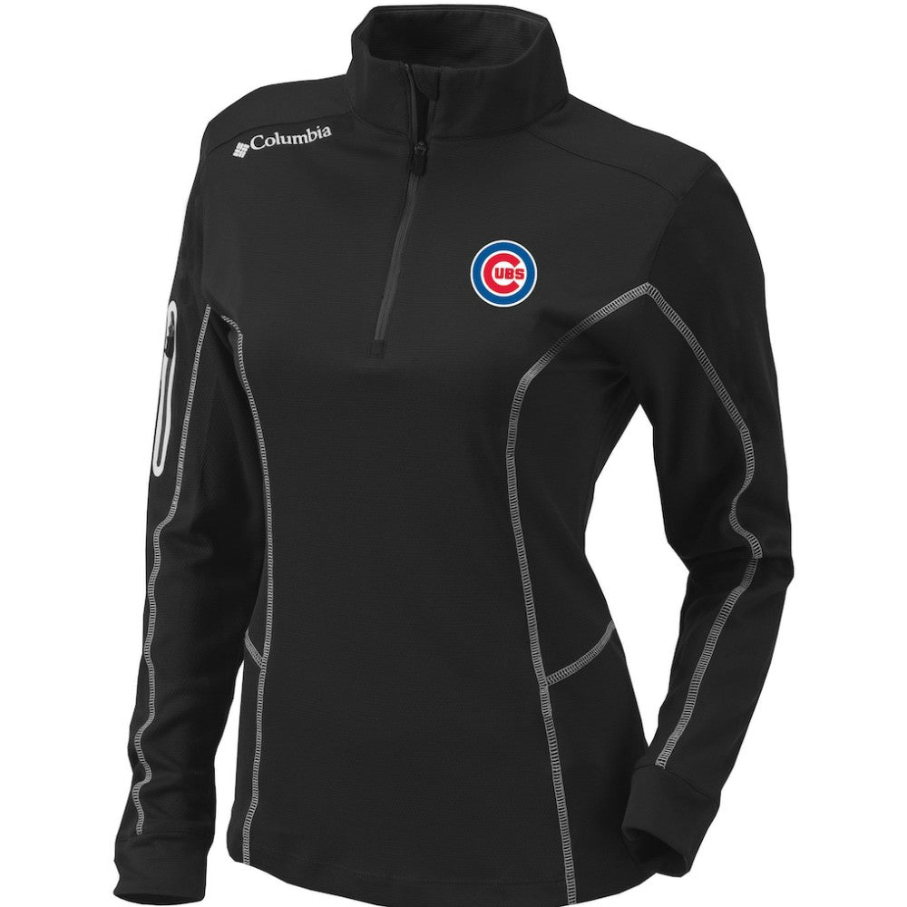Black Chicago Cubs Columbia Women's Omni-Wick Shotgun Quarter-Zip Pullover Top