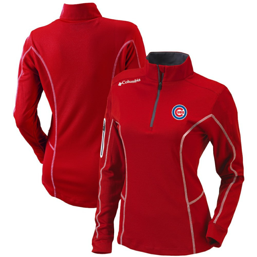 Red Chicago Cubs Columbia Women's Omni-Wick Shotgun Quarter-Zip Pullover Top