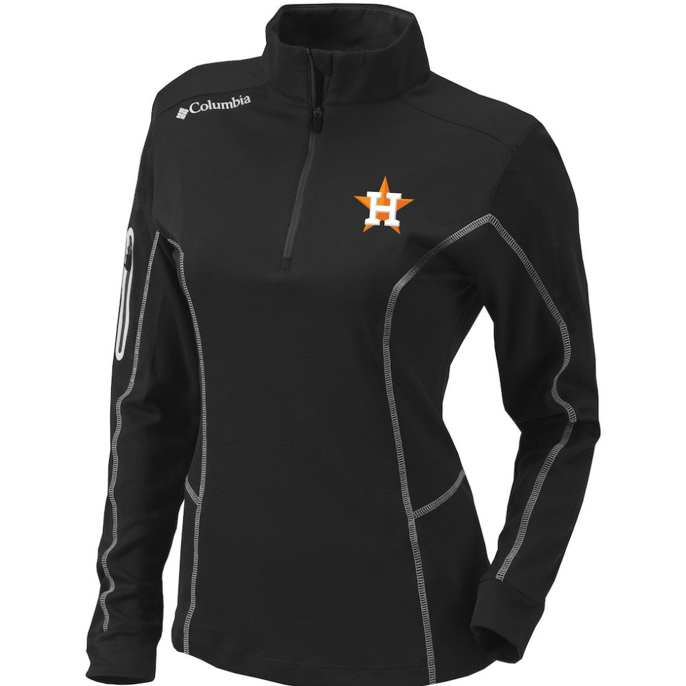 Black Houston Astros Columbia Women's Omni-Wick Shotgun Quarter-Zip Pullover Top