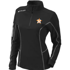 Black Houston Astros Columbia Women's Omni-Wick Shotgun Quarter-Zip Pullover Top